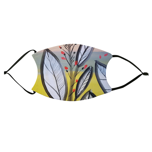 Mod Leaf print - face cover mask by deborah Withey