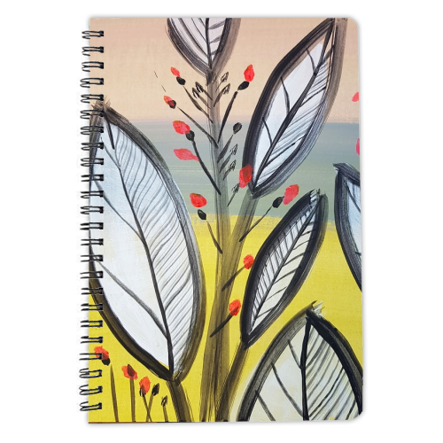Mod Leaf print - personalised A4, A5, A6 notebook by deborah Withey