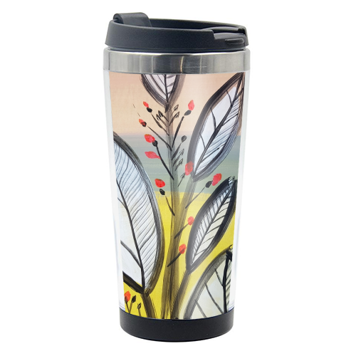 Mod Leaf print - photo water bottle by deborah Withey
