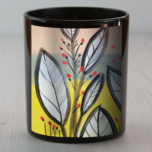 Mod Leaf print - scented candle by deborah Withey