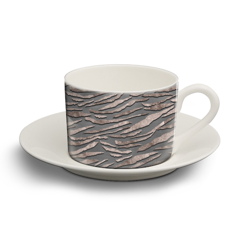 Tiger Animal Print Glam #6 #pattern #decor #art - personalised cup and saucer by Anita Bella Jantz