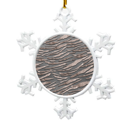 Tiger Animal Print Glam #6 #pattern #decor #art - snowflake decoration by Anita Bella Jantz