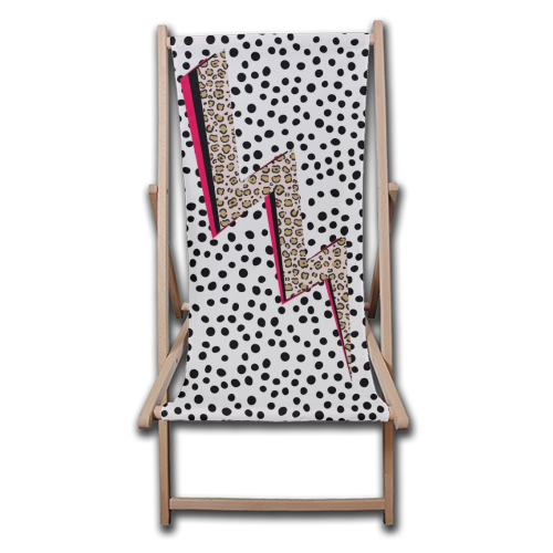Polka Dot Lightning - canvas deck chair by The 13 Prints
