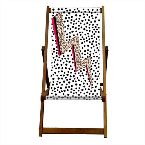 Polka Dot Lightning - canvas deck chair by The 13 Prints