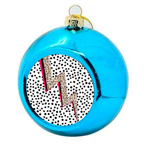 Polka Dot Lightning - colourful christmas bauble by The 13 Prints