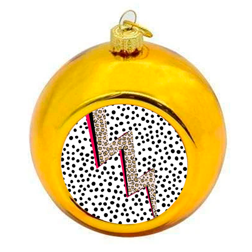 Polka Dot Lightning - colourful christmas bauble by The 13 Prints