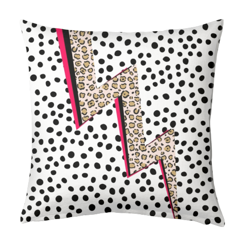 Polka Dot Lightning - designed cushion by The 13 Prints