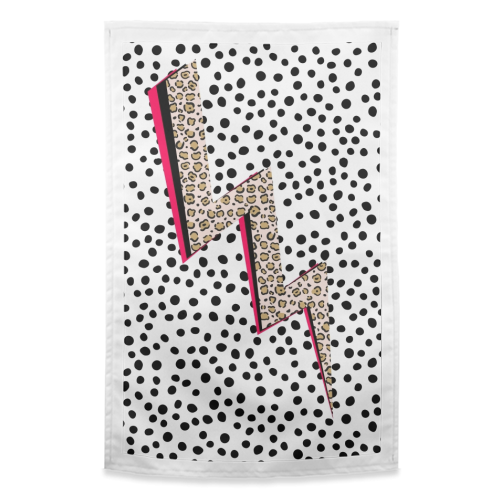 Polka Dot Lightning - funny tea towel by The 13 Prints