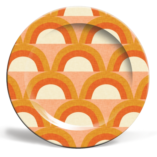 New Mid Mod Rainbow Magic Orange - funny tea towel designed by 