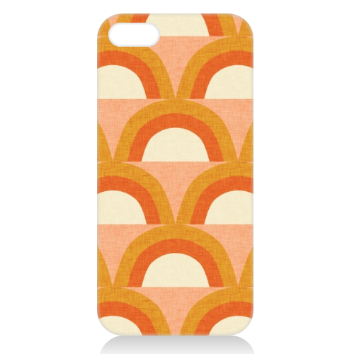 New Mid Mod Rainbow Magic Orange - funny tea towel designed by 
