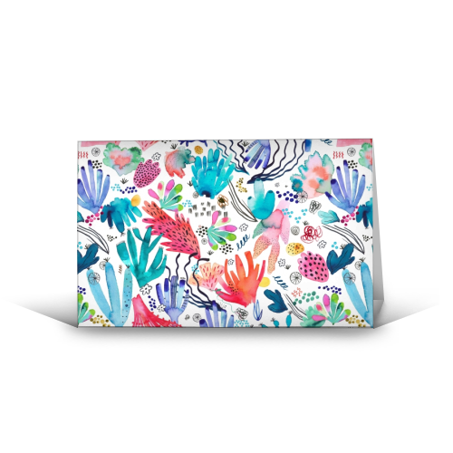 Watercolor Coral Reef - funny greeting card by Ninola Design