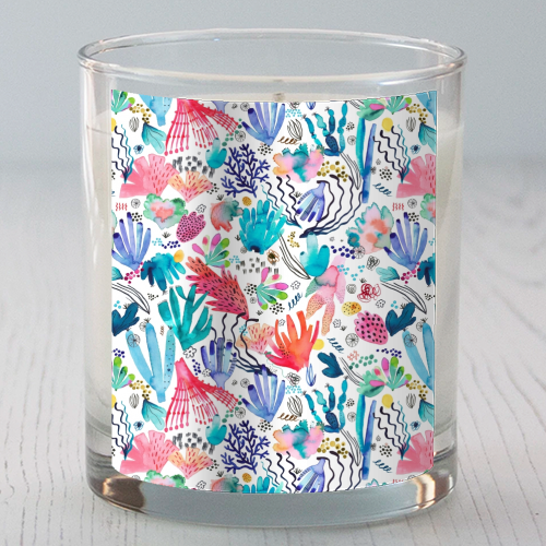 Watercolor Coral Reef - scented candle by Ninola Design
