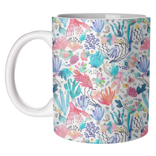 Watercolor Coral Reef - unique mug by Ninola Design