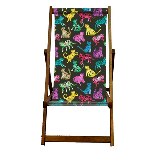 Tigers and Leopards Glam Colors - canvas deck chair by Ninola Design