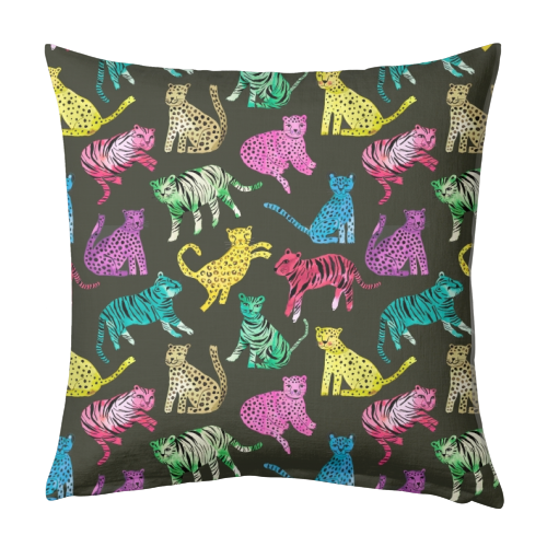 Tigers and Leopards Glam Colors - designed cushion by Ninola Design