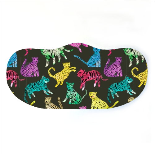 Tigers and Leopards Glam Colors - face cover mask by Ninola Design