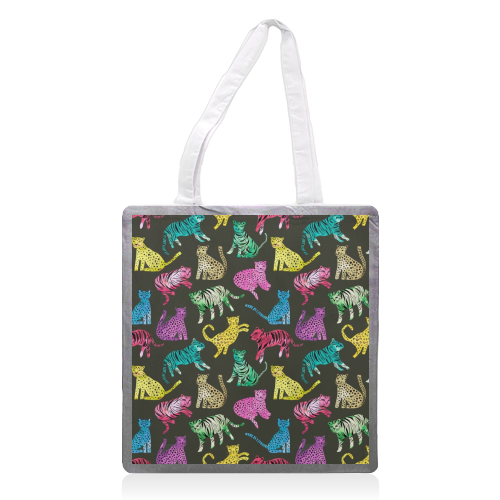 Tigers and Leopards Glam Colors - printed tote bag by Ninola Design