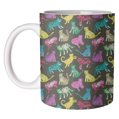 Tigers and Leopards Glam Colors - unique mug by Ninola Design
