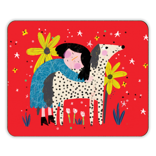 GIRL AND DOG - designer placemat by Nichola Cowdery