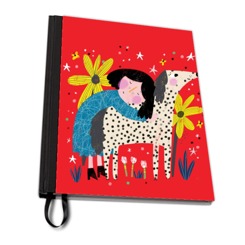 GIRL AND DOG - personalised A4, A5, A6 notebook by Nichola Cowdery