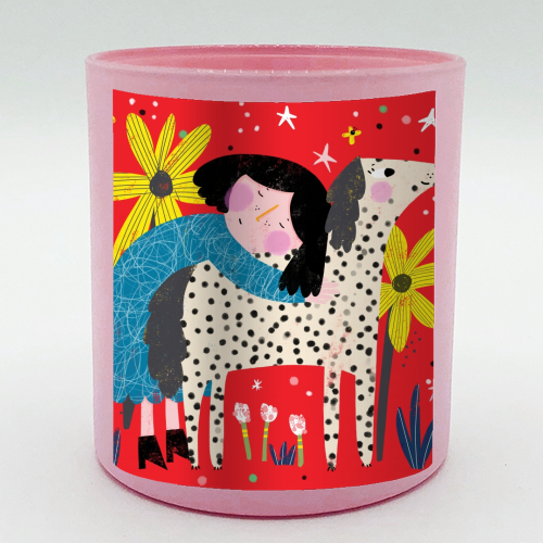 GIRL AND DOG - scented candle by Nichola Cowdery