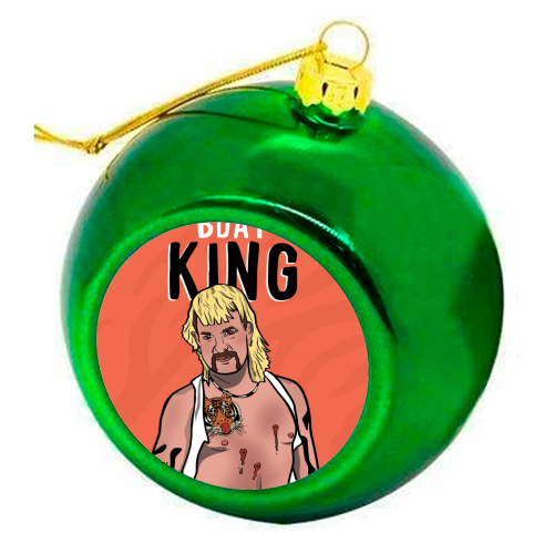 Birthday King - colourful christmas bauble by Niomi Fogden