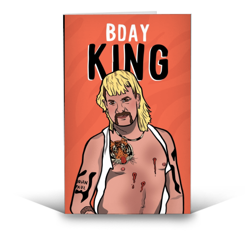 Birthday King - funny greeting card by Niomi Fogden