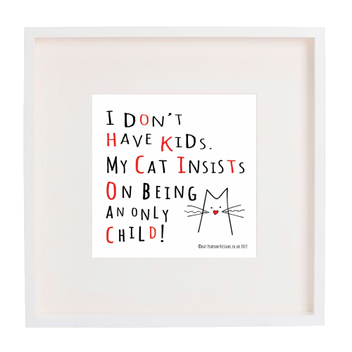 Cat - Only Child - framed poster print by Kat Pearson
