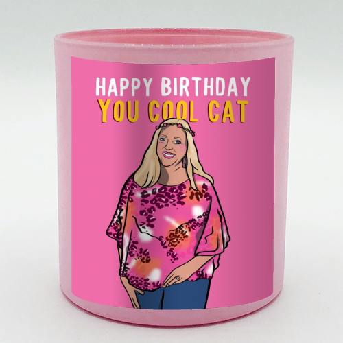 Happy Birthday Cool Cat Tiger King - scented candle by Niomi Fogden
