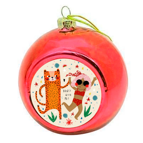 DANCE WITH ME - colourful christmas bauble by Nichola Cowdery