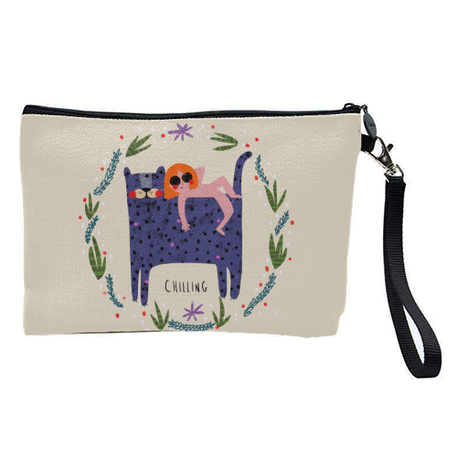 GIRL AND CAT - pretty makeup bag by Nichola Cowdery