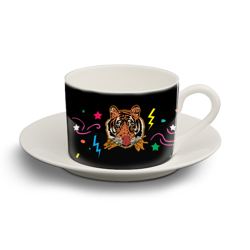 A Tiger Peed On Me - Tiger King Gift Shop Chic - personalised cup and saucer by Niomi Fogden