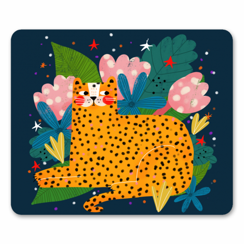 MIDNIGHT CHEETAH - funny mouse mat by Nichola Cowdery