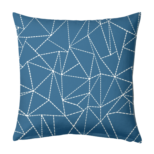 Ab Dotted Lines 2 Navy Blue - designed cushion by Emeline Tate