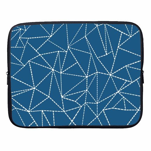 Ab Dotted Lines 2 Navy Blue - designer laptop sleeve by Emeline Tate