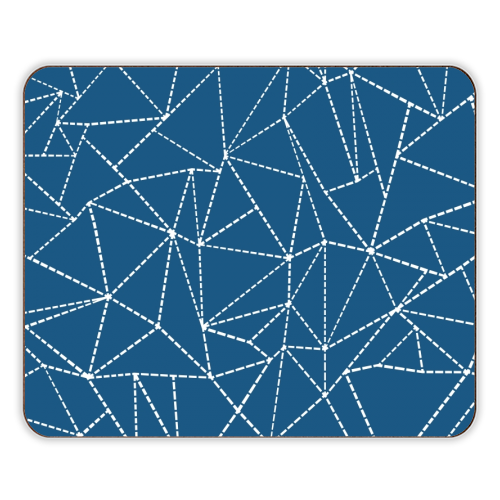 Ab Dotted Lines 2 Navy Blue - designer placemat by Emeline Tate