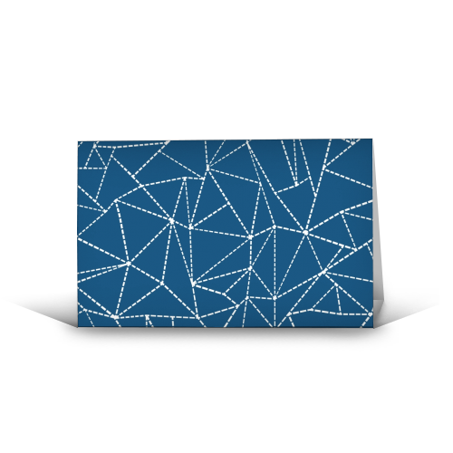 Ab Dotted Lines 2 Navy Blue - funny greeting card by Emeline Tate