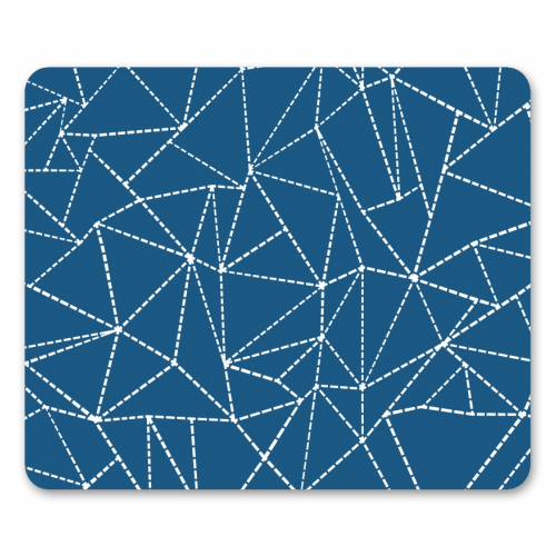 Ab Dotted Lines 2 Navy Blue - funny mouse mat by Emeline Tate