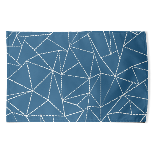 Ab Dotted Lines 2 Navy Blue - funny tea towel by Emeline Tate