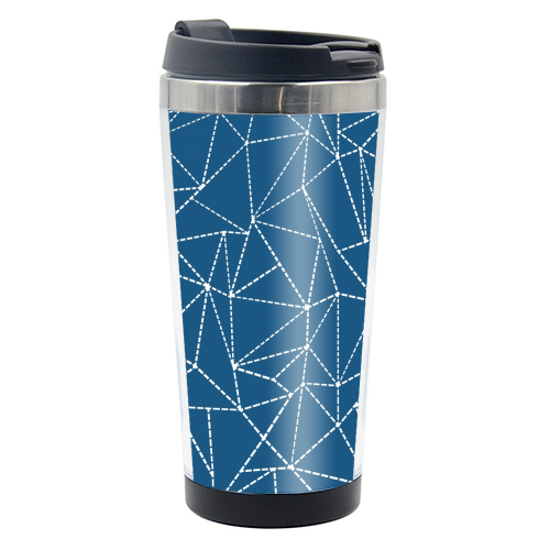 Ab Dotted Lines 2 Navy Blue - photo water bottle by Emeline Tate