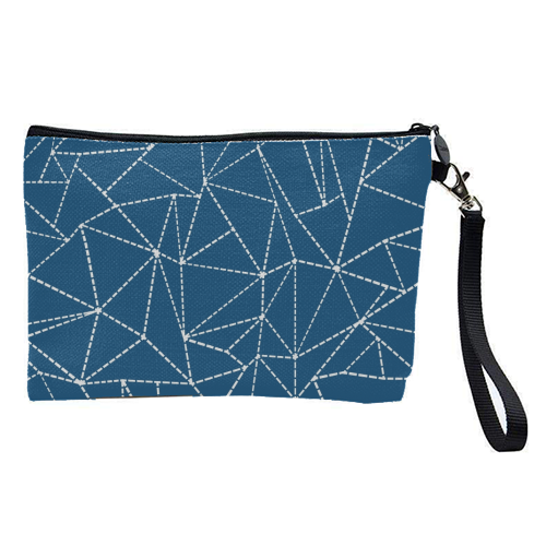 Ab Dotted Lines 2 Navy Blue - pretty makeup bag by Emeline Tate