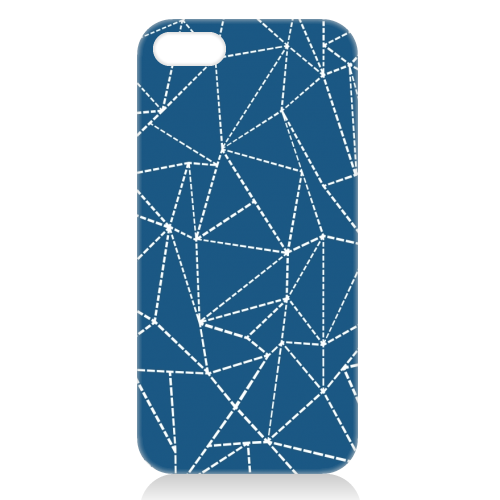Ab Dotted Lines 2 Navy Blue - unique phone case by Emeline Tate