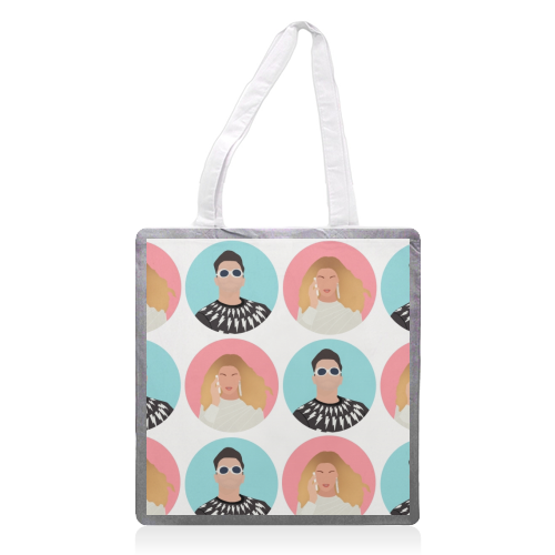 David and Alexis Rose - printed tote bag by Cheryl Boland