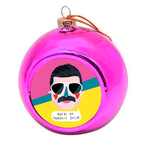 FAVOURITE QUEEN - colourful christmas bauble by Nichola Cowdery