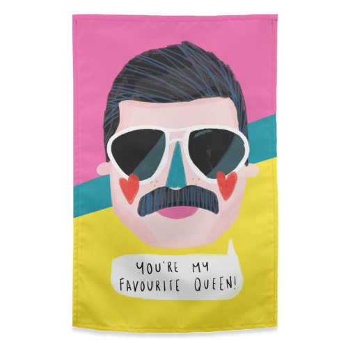 FAVOURITE QUEEN - funny tea towel by Nichola Cowdery