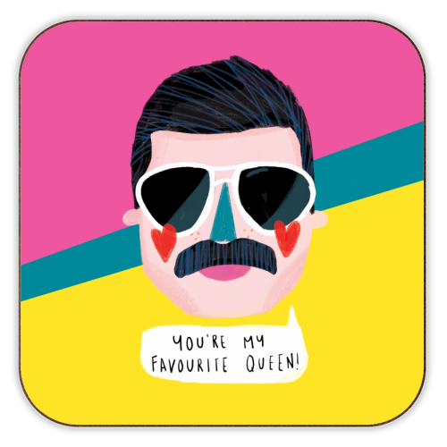 FAVOURITE QUEEN - personalised beer coaster by Nichola Cowdery