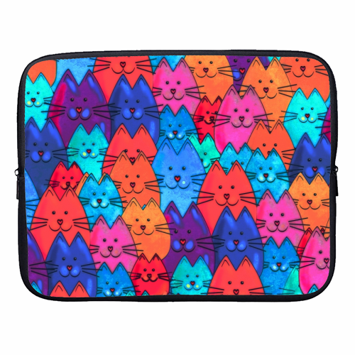 Quilt of Cats - designer laptop sleeve by Kat Pearson