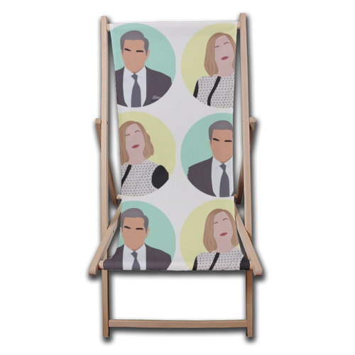 Moira and Johnny Rose - canvas deck chair by Cheryl Boland