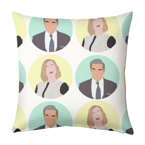 Moira and Johnny Rose - designed cushion by Cheryl Boland