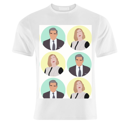 Moira and Johnny Rose - unique t shirt by Cheryl Boland